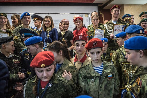 An award ceremony for a patriotic club in Vladimir, Russia.